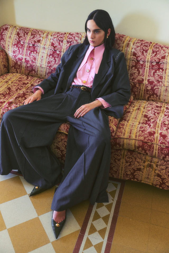 Coco pleated viscose pants