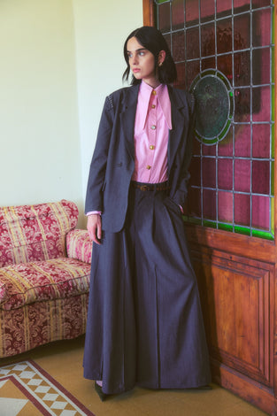 Coco pleated viscose pants