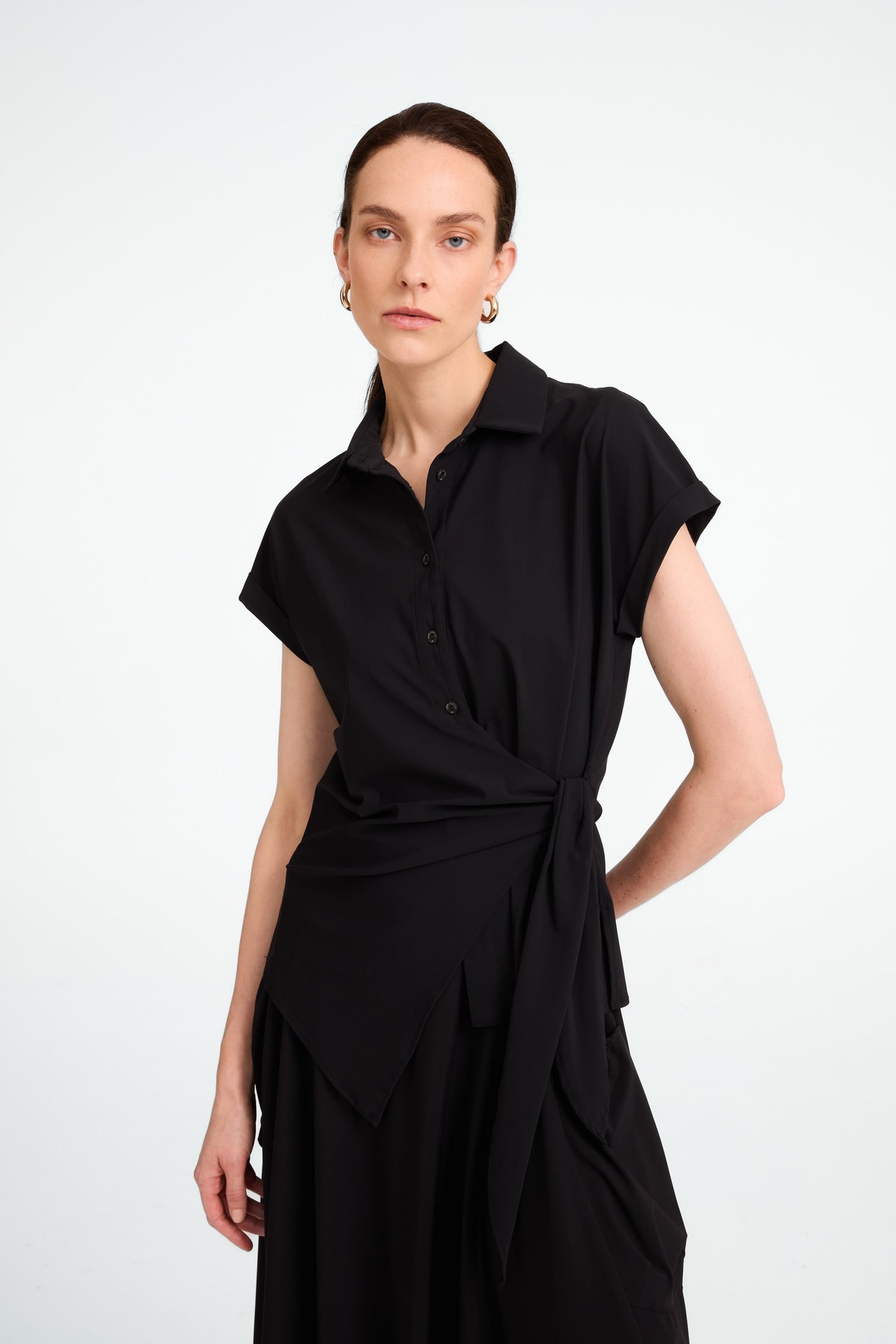 Aston strech technical jersey blouse