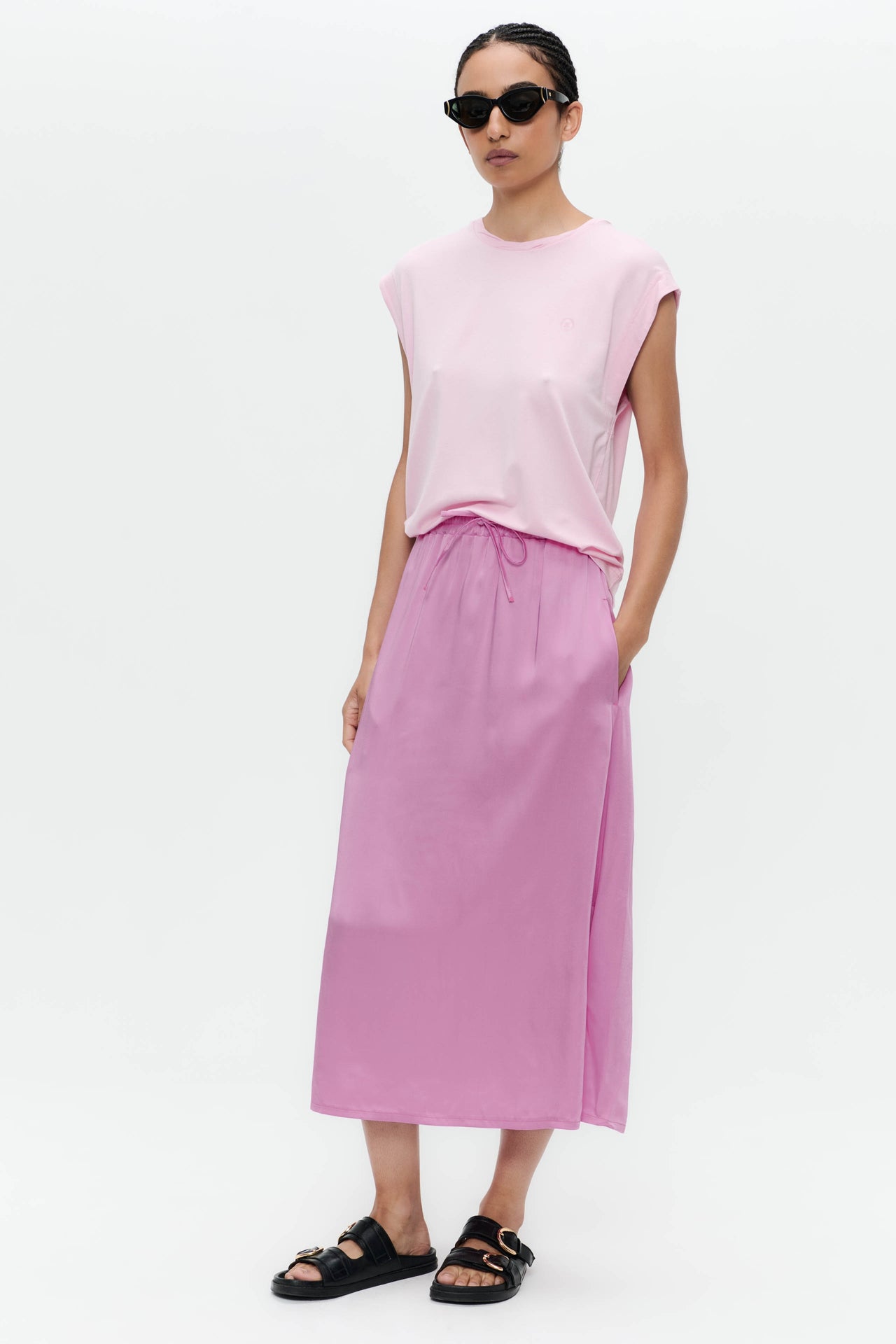 Maria strech viscose logo top