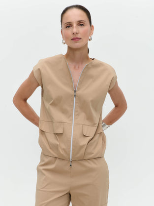 Costante cotton sleeveless jacket