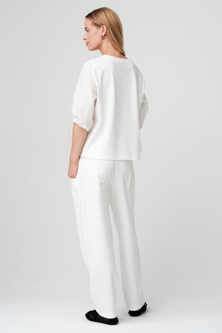 Pamela jersey/taffeta mix blouse