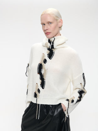 Fancy high neck Pullover H25024