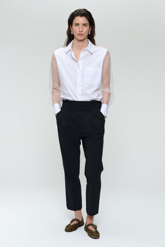 Santos poplin organza blouse