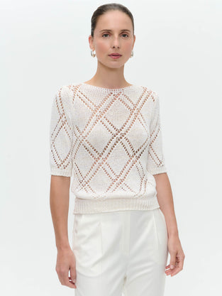 Openwork top with sequins 9040