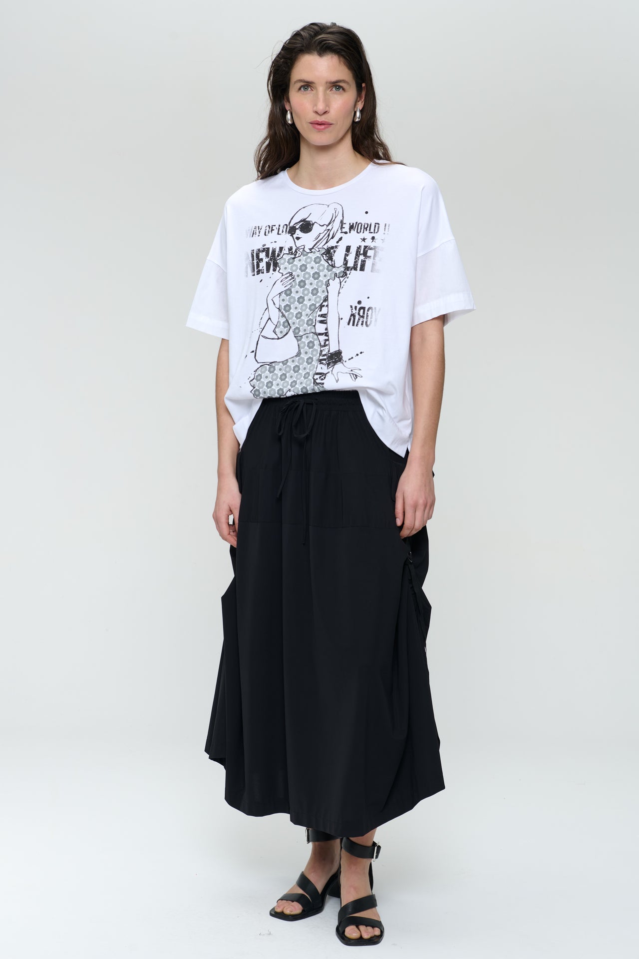 T-shirt oversize print mix cotton