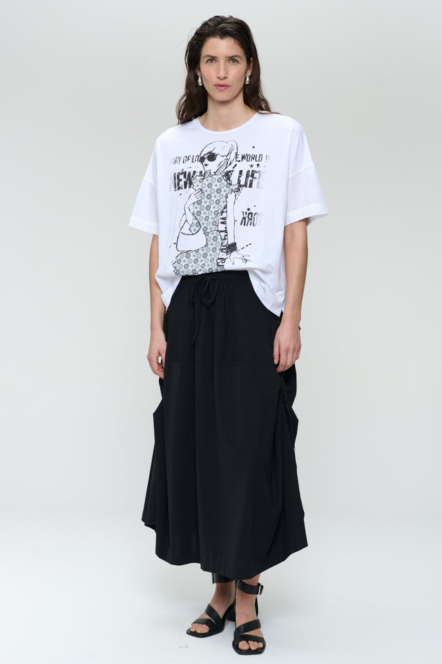 T-shirt oversize print mix cotton