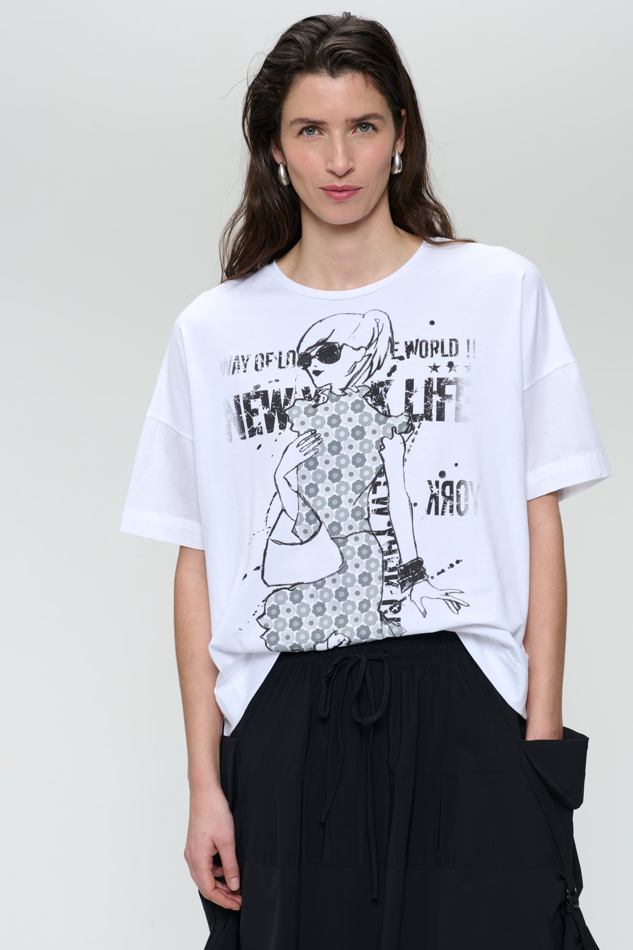 T-shirt oversize print mix cotton