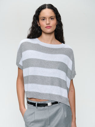 Lurex shiny line loose top 25052