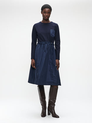 Ester mix cotton taffeta dress