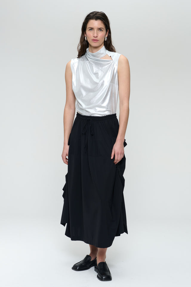 Naomi silver shine foil top