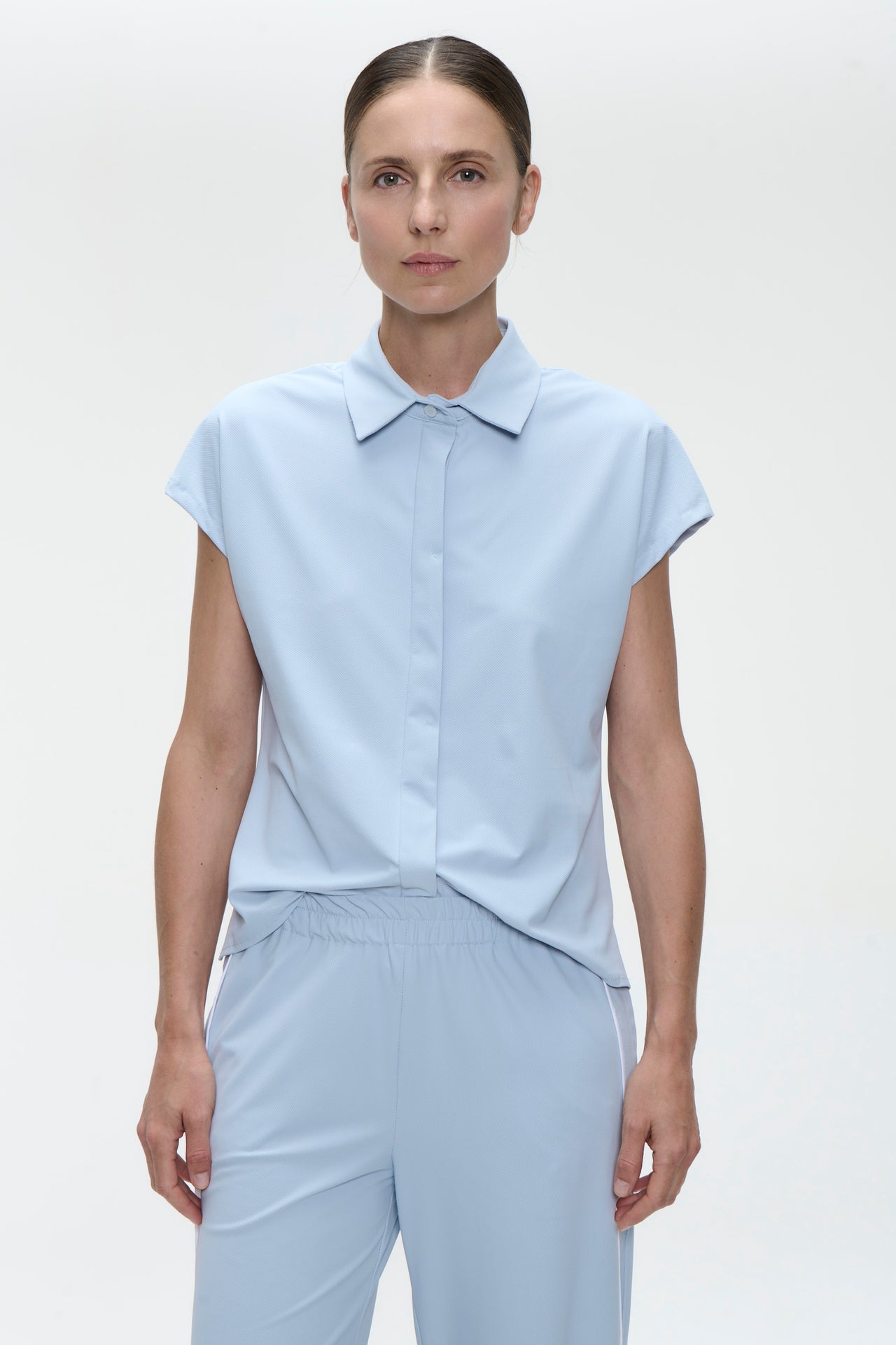 Wilma structure tech jersey blouse