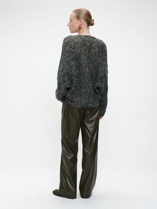 Shiny oversized pullover H20034