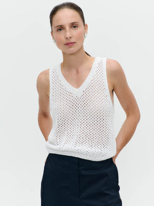 Openwork knit with sequins top 9084