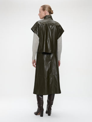 Paola eco leather blouse