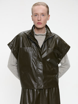 Paola eco leather blouse