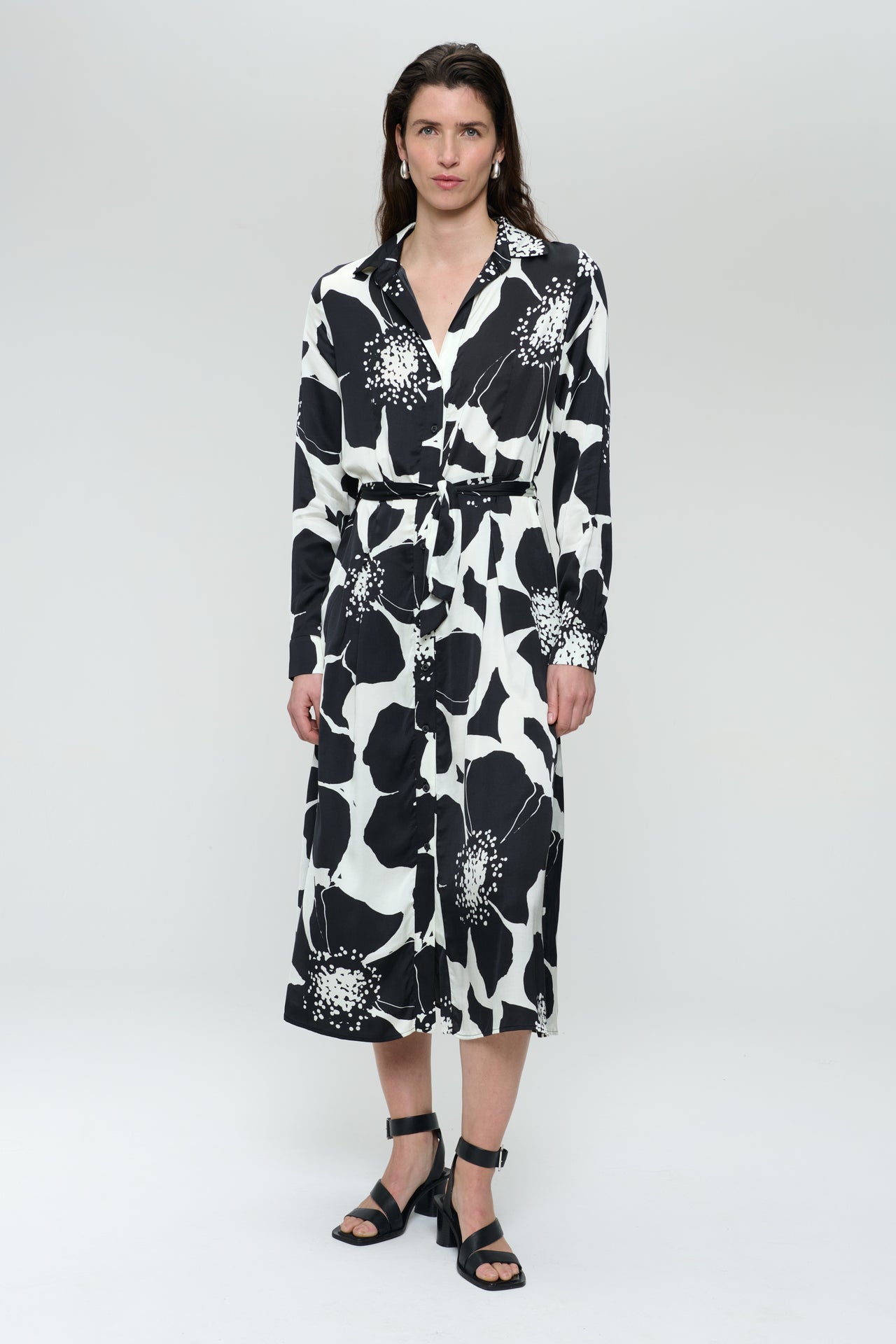 Rio printed shiny viscose dress