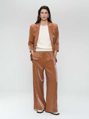 Fring shiny viscose blazer