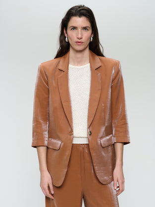 Fring shiny viscose blazer