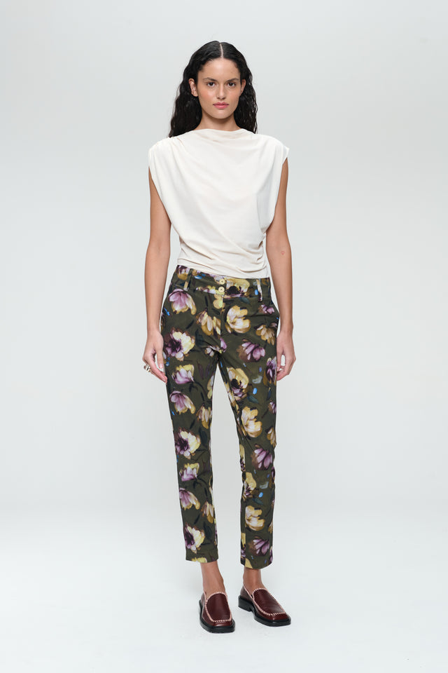 Joy print structure technical jersey pants