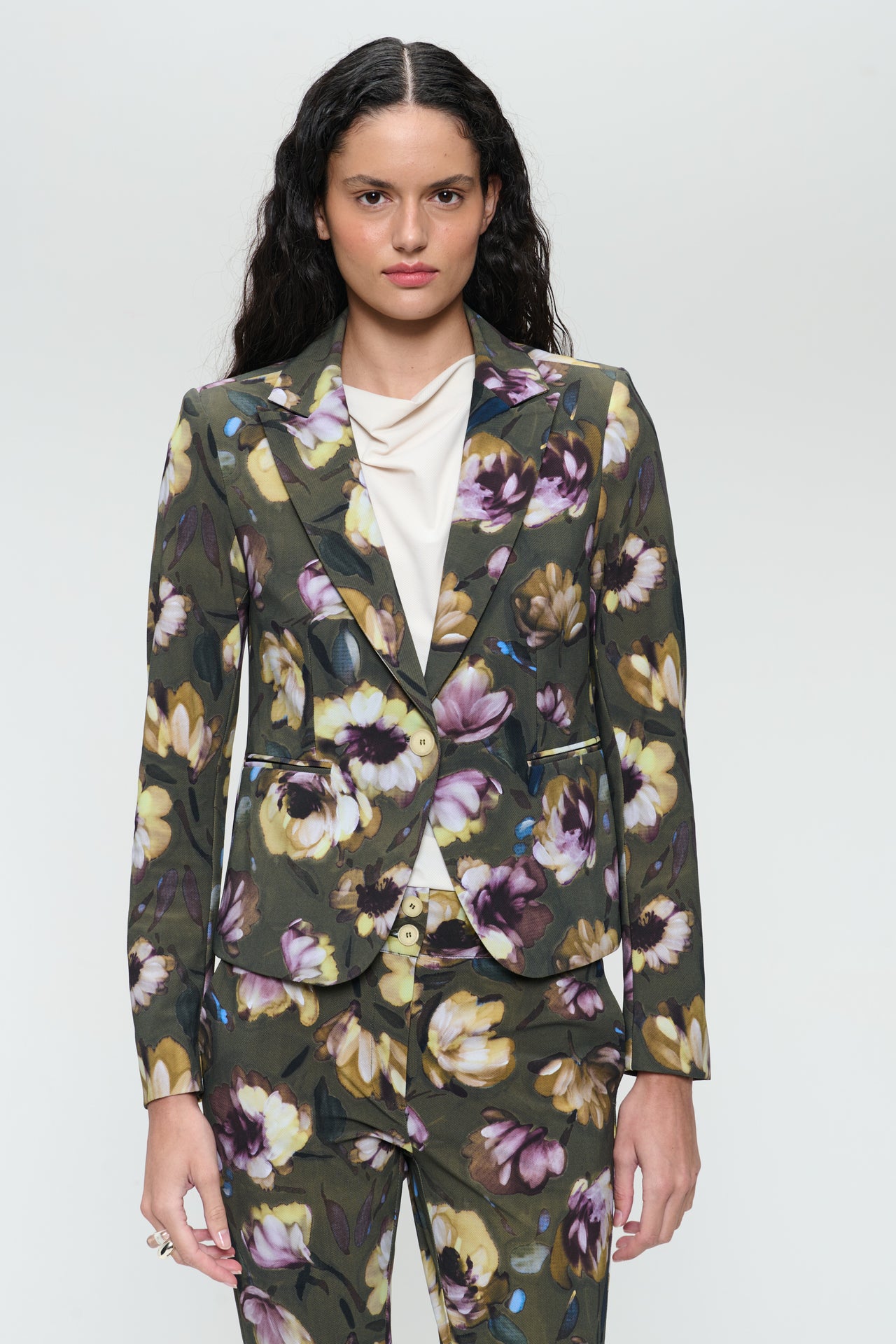 Elvira blazer print technical jersey