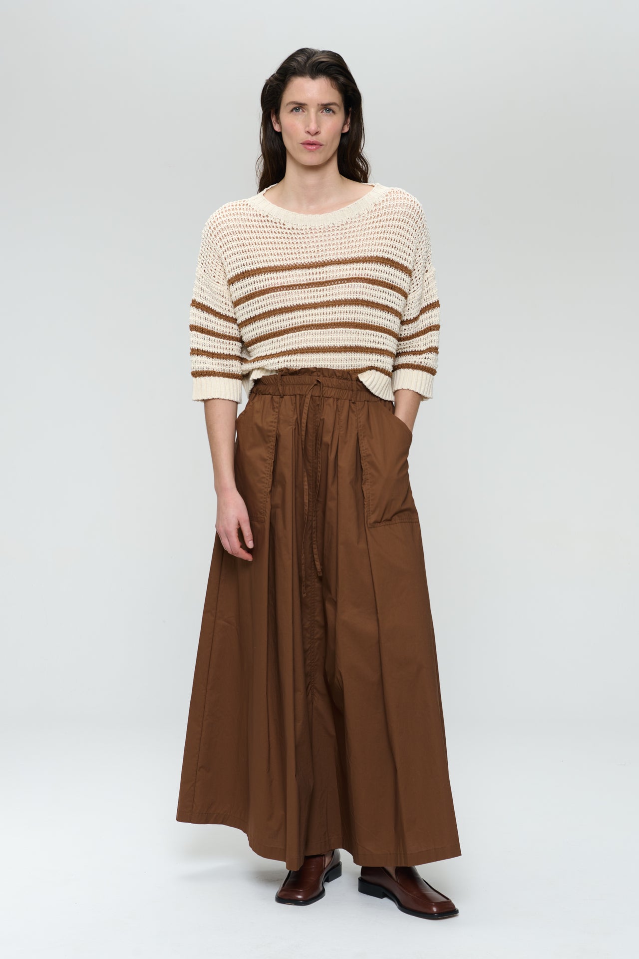 Cotton fibers line pullover 25018