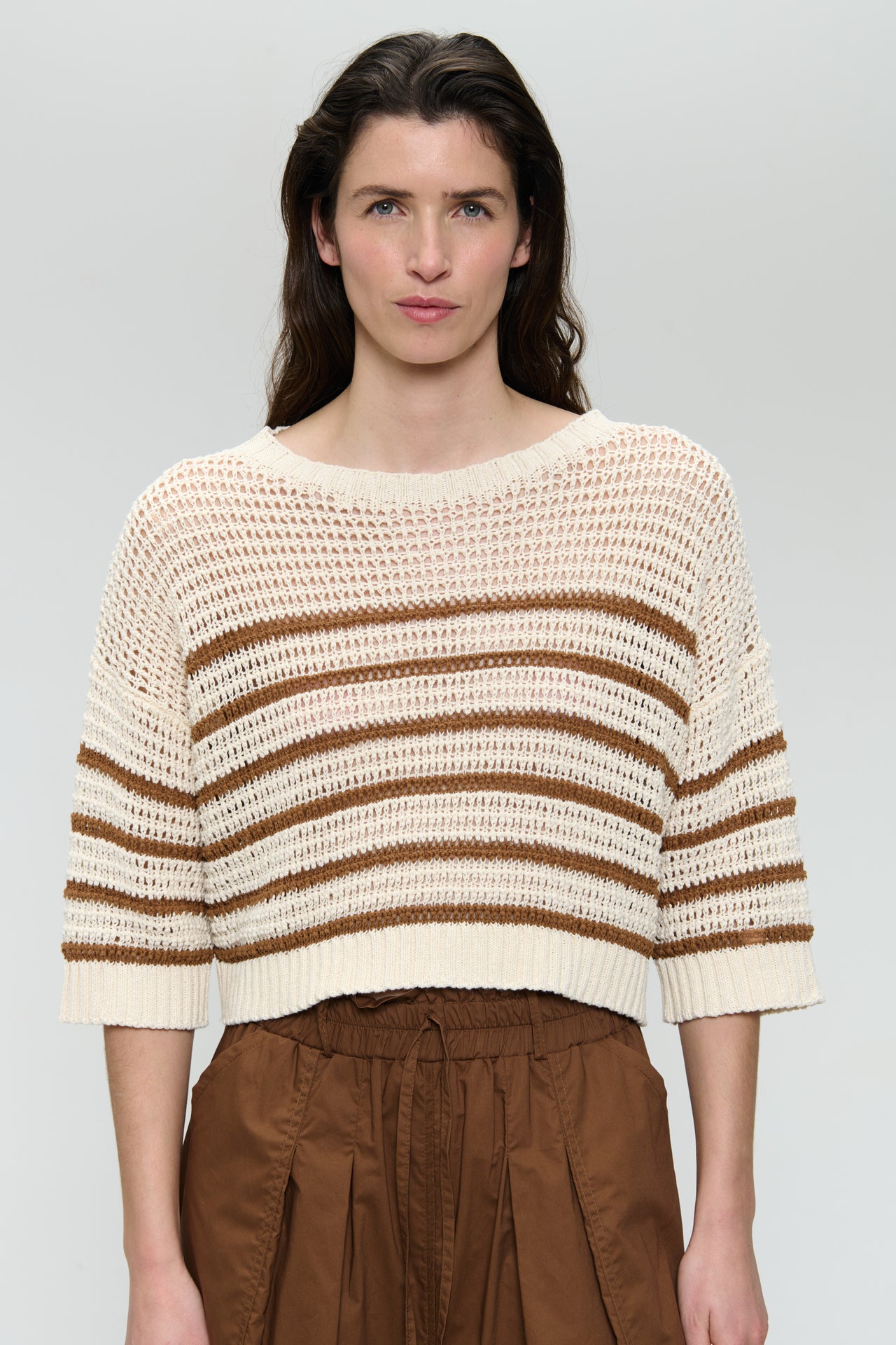 Cotton fibers line pullover 25018