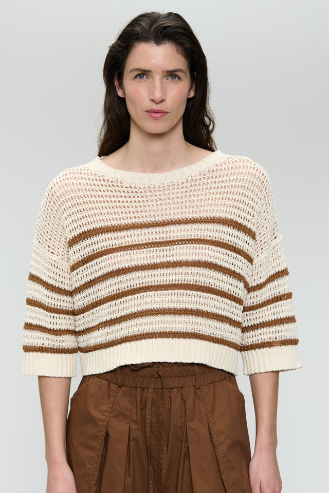 Cotton fibers line pullover 25018