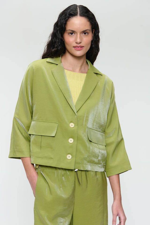 Luciana shiny viscose blazer