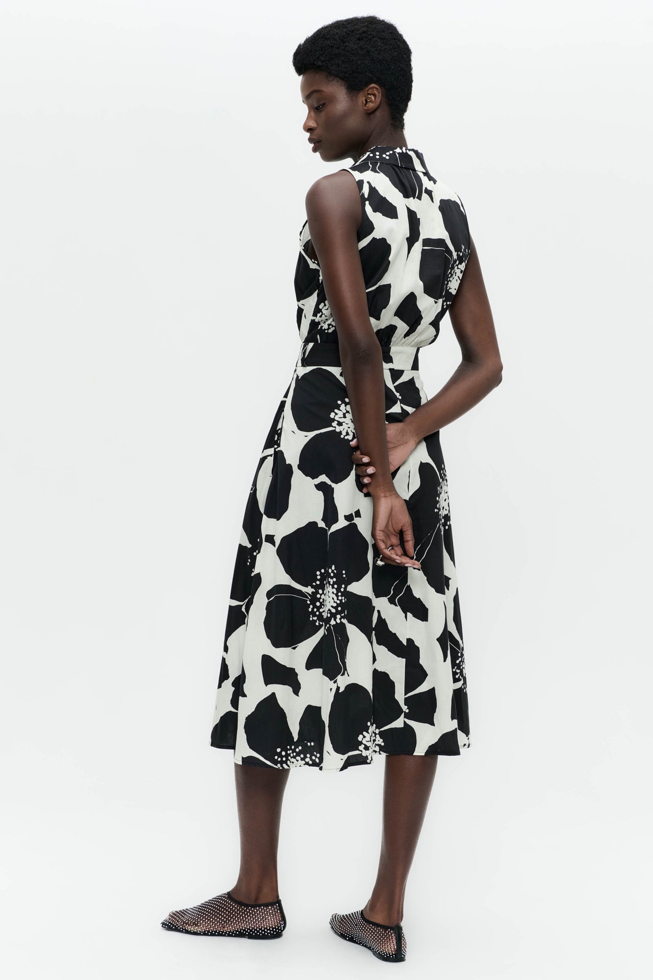 Anita flower print poplin dress