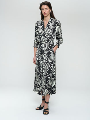 Julia print shine viscose dress