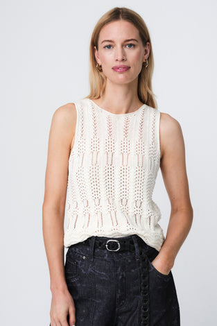 Openwork knit Vest E24082