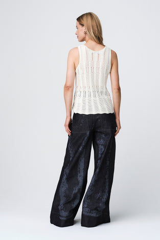 Openwork knit Vest E24082