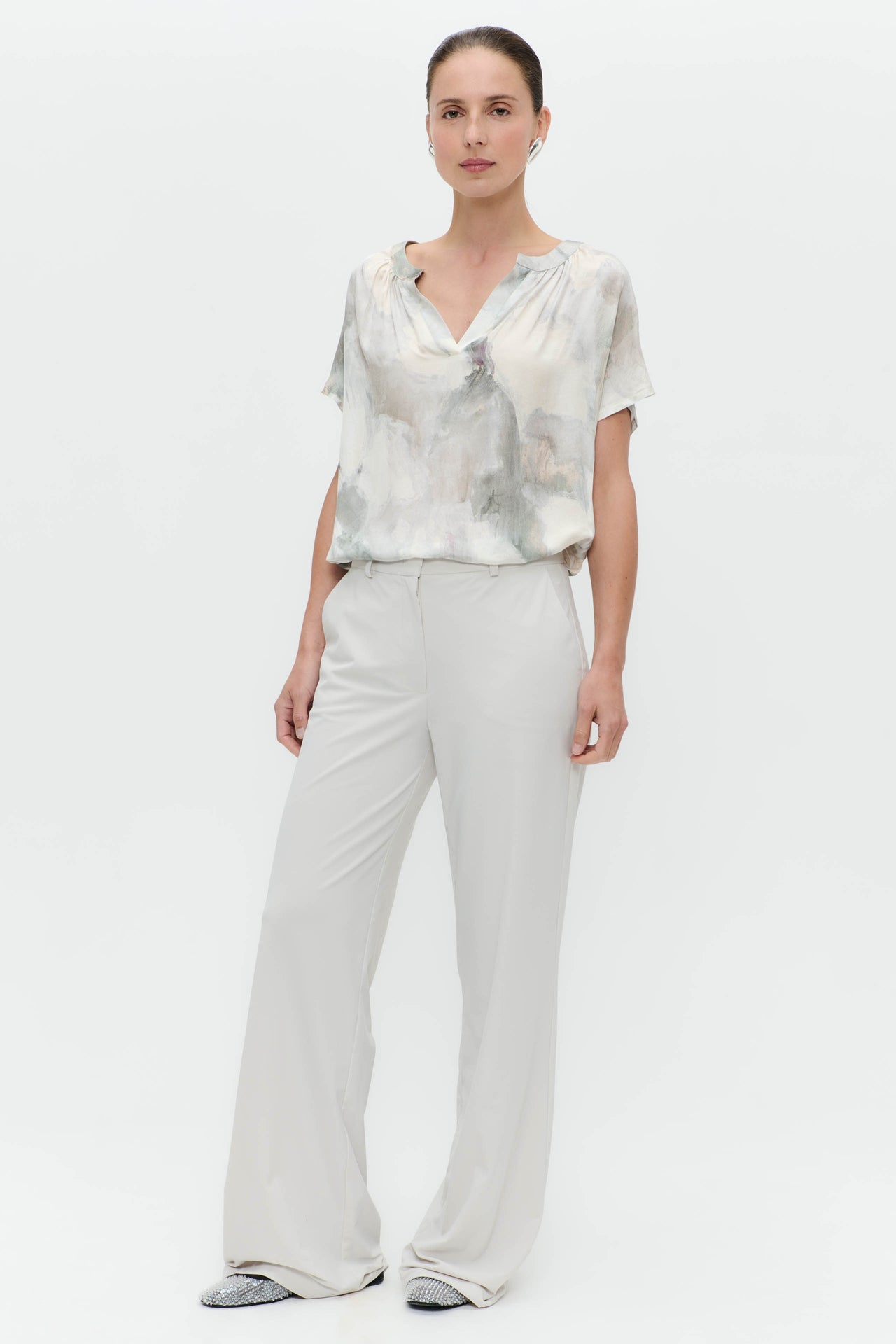 Remi printed silk viscose top