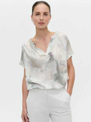 Remi printed silk viscose top