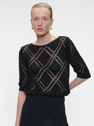 Openwork top with sequins 9040