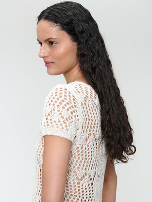 Openwork knit top with sequins 9041
