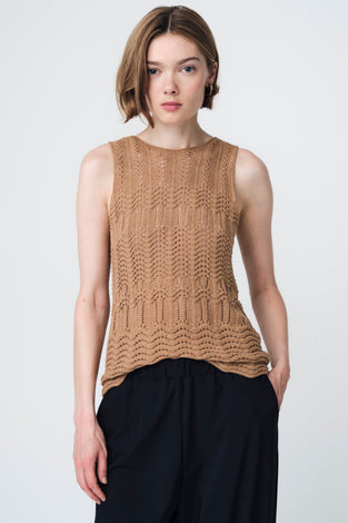 Openwork knit Vest E24082