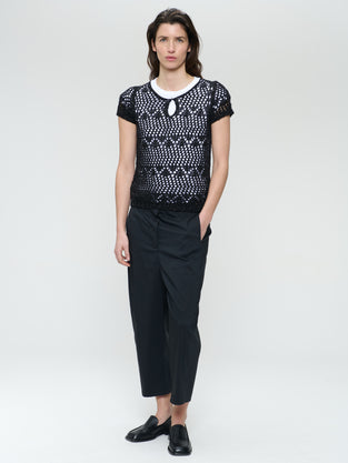 Openwork knit top with sequins 9041