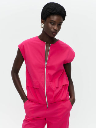 Costante cotton sleeveless jacket
