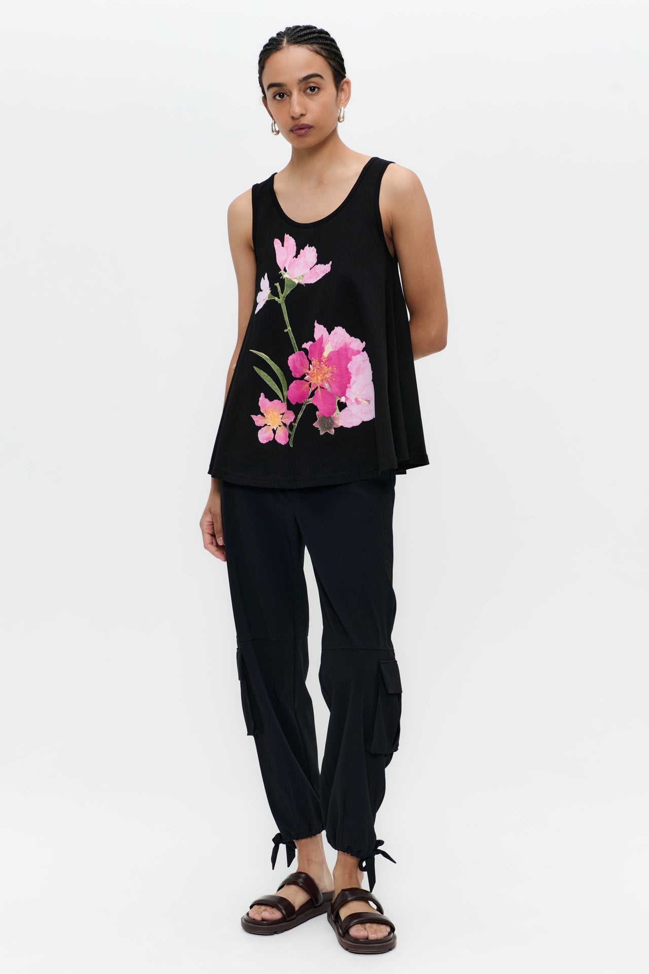 Top cotton print flower