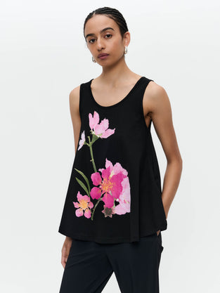Top cotton print flower