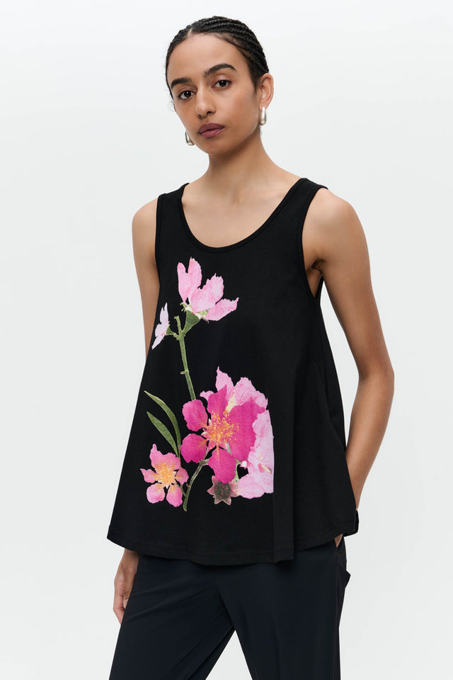 Top cotton print flower