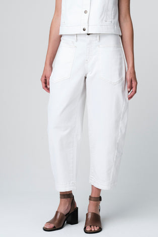 Martinez white barel jeans