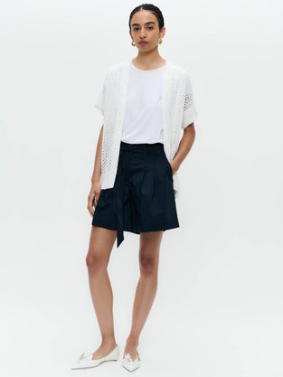 Openwork knit with sequins cardigan 9081