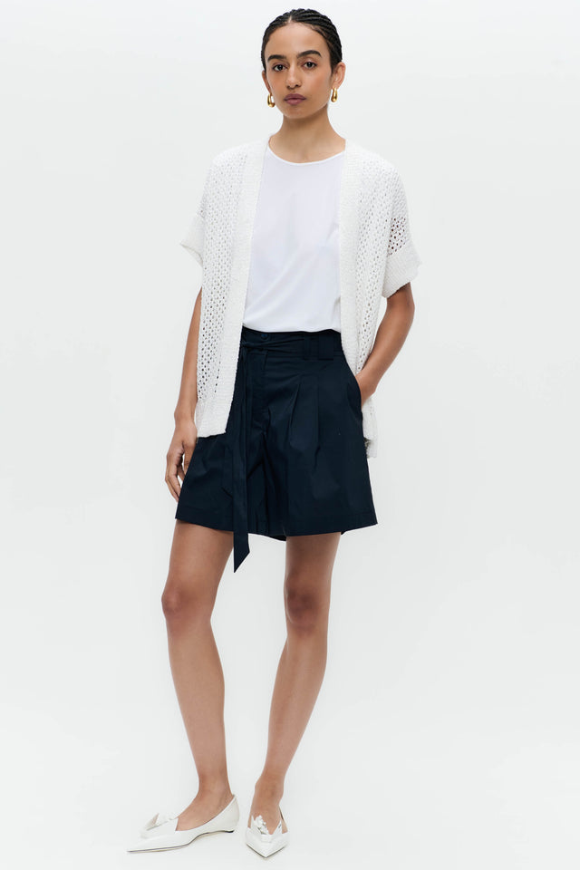 Openwork knit with sequins cardigan 9081