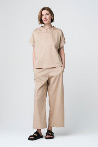 Poplin semi pants 23074
