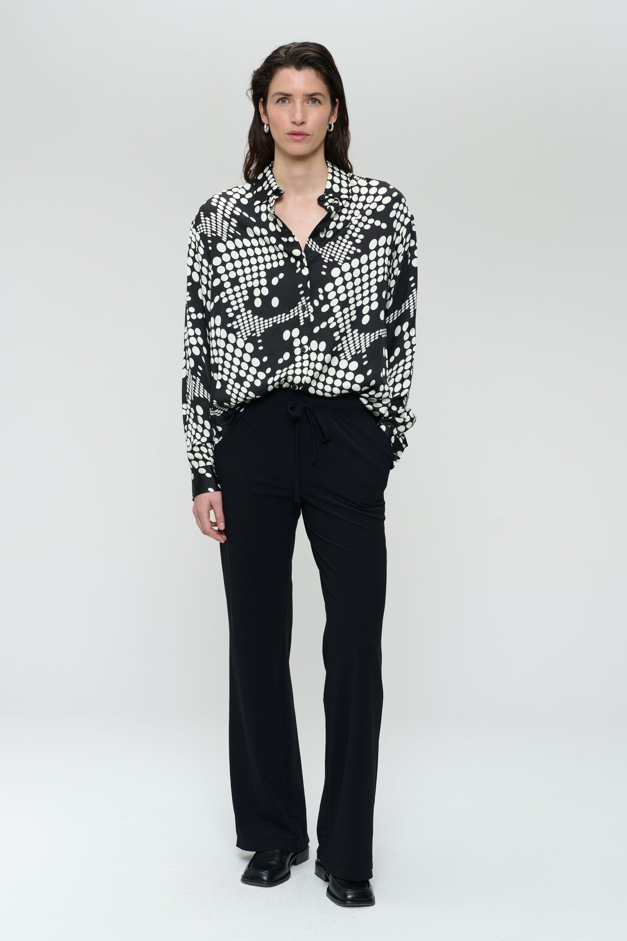 Sisi print shine viscose blouse