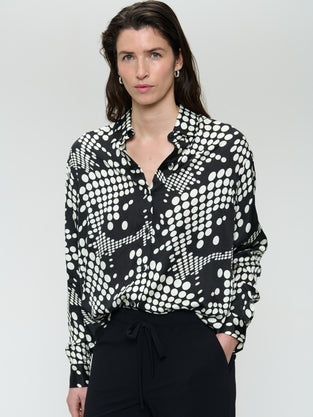 Sisi print shine viscose blouse