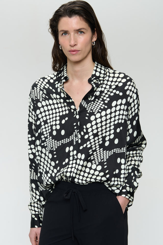 Sisi print shine viscose blouse